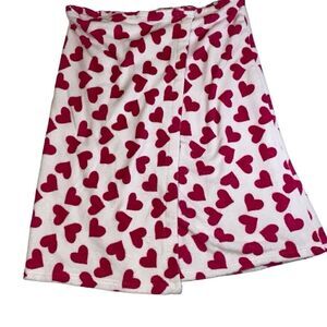 Towel Wrap White with Pink Hearts Hook and Loop Elastic Size 3X